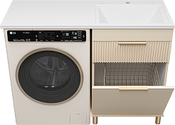 Brevita Тумба под раковину Enfida 60 под стиральную машину с б/к бежевая – фотография-6